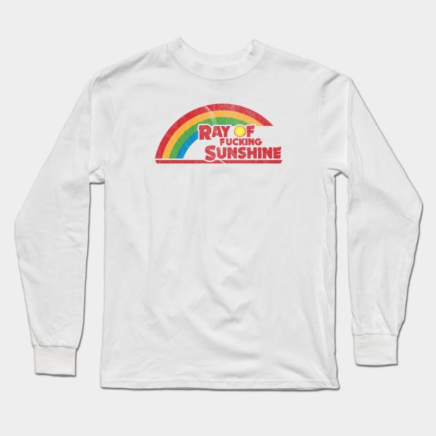 Ray of F*cking Sunshine | Vintage Style Rainbow Long Sleeve T-Shirt by ThePrintableGeek